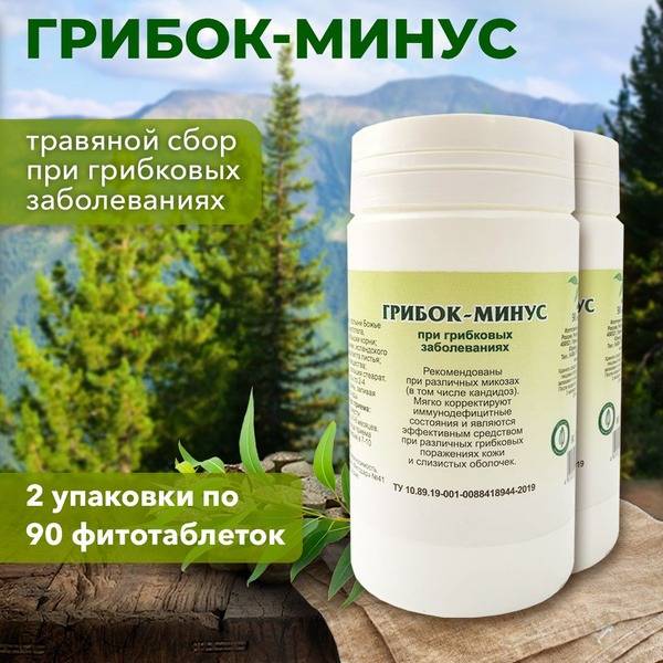 Gordeev Phytodar "Gribok-Minus" Nail Fungus & Candidiasis Treatment - 180 Tablets (2 Packs)