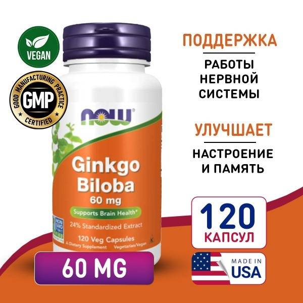 Ginkgo Biloba 60mg 120 Capsules: Powerful Antioxidant for Brain Health