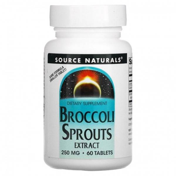 Broccoli Sprout Extract Supplement - 250mg, 60 Capsules by Source Naturals