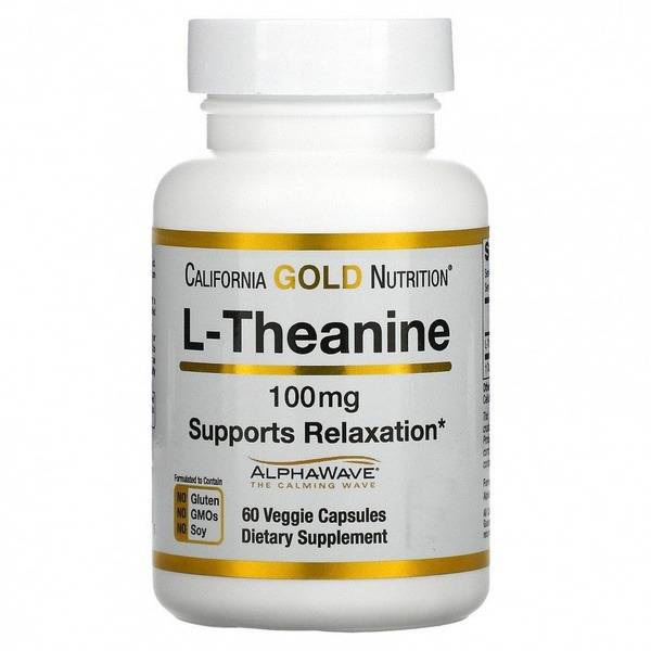 California Gold Nutrition AlphaWave L-Theanine: Stress Relief Supplement, 100mg, 60 Veggie Caps