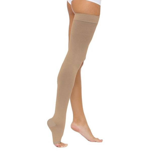 Center Compress Compression Stockings, 2nd Class, Cream, 1 Pair