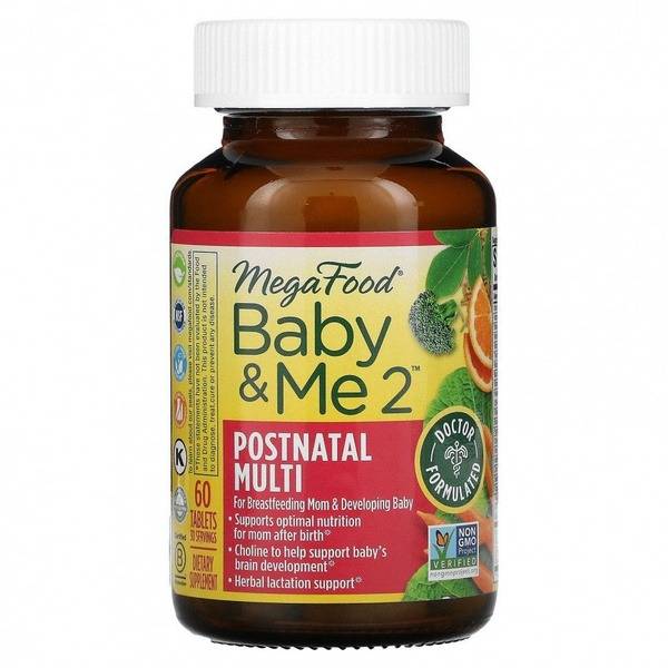 Postpartum Multivitamin Supplement - MegaFood Baby&Me 2 (60 Tablets)