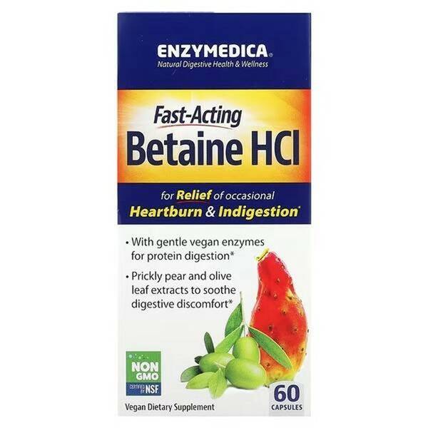 Enzymedica Beta HCL Supplement for Digestive Health (60 Capsules)