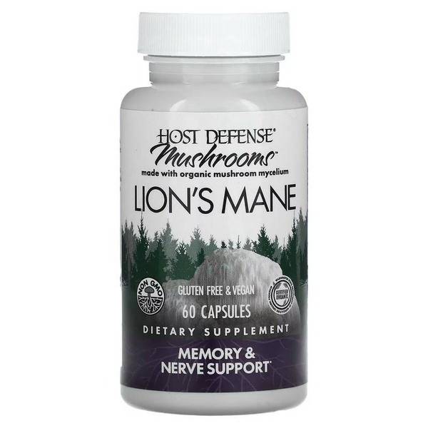 Lion's Mane Mushroom Supplement for Brain & Nerve Support (60 Capsules)
