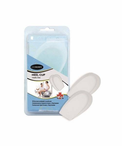 Silicone Heel Cups with Rim. CORBBY, Size L (42-46)