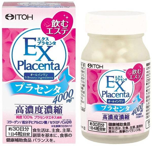 ITOH Placenta EX: Q10, Collagen, Ceramides & Hyaluronic Acid Tablets (120ct)