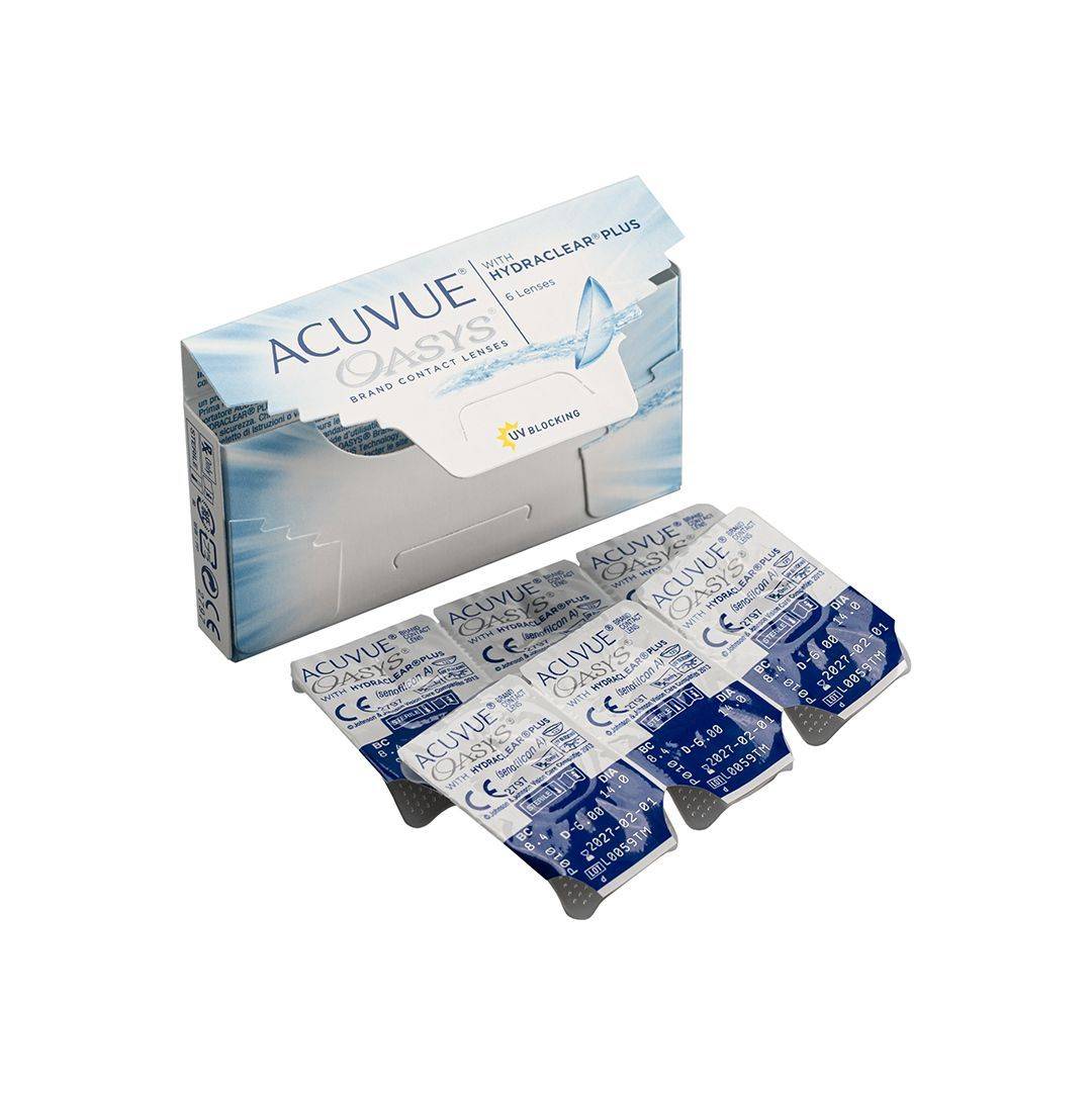 ACUVUE Oasys contact lenses -2.50 base curve 8.4 6 pack 2-week replacement Senofilcon A UV filter #4
