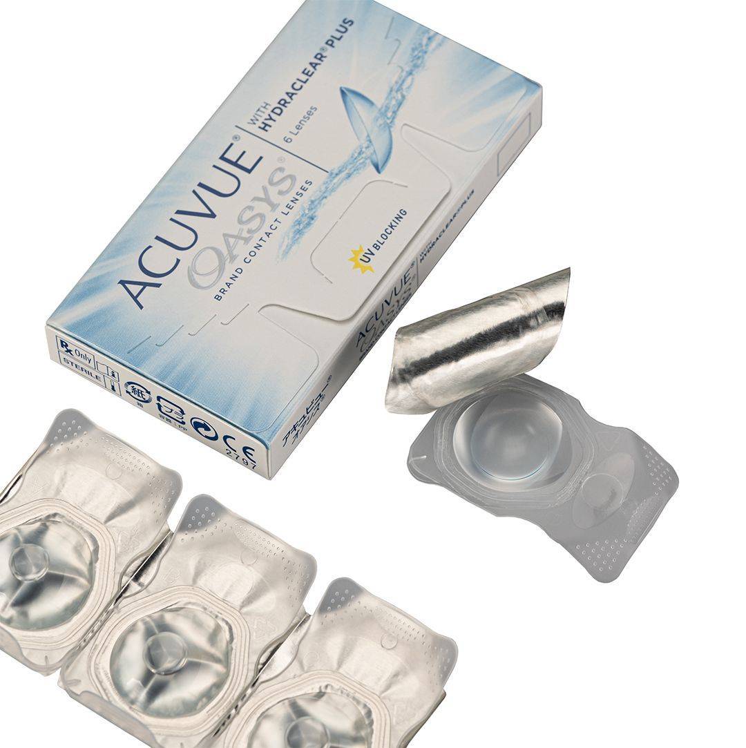 ACUVUE Oasys contact lenses -2.50 base curve 8.4 6 pack 2-week replacement Senofilcon A UV filter #5