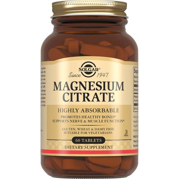 Solgar Magnesium Citrate Tablets (60 Count)