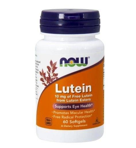 NOW Lutein 60 Capsules (10mg, 190mg Total Weight)