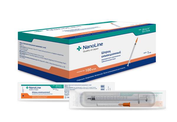 NanoLine Disposable Syringe 1 ml Luer Slip 100-Pack (Damaged Goods)