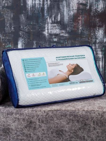 Orthopedic Pillow with Memory Foam, 40x60 cm, White