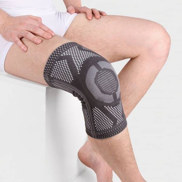 Ttoman Elastic Knee Brace with Spring Inserts KS-E03, XXXL, Gray