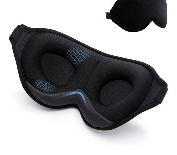WinterShop Basic Collection Sleep Mask 3D Anatomical Design Black 1 pc, 100% Natural Silk, Unisex Adult
