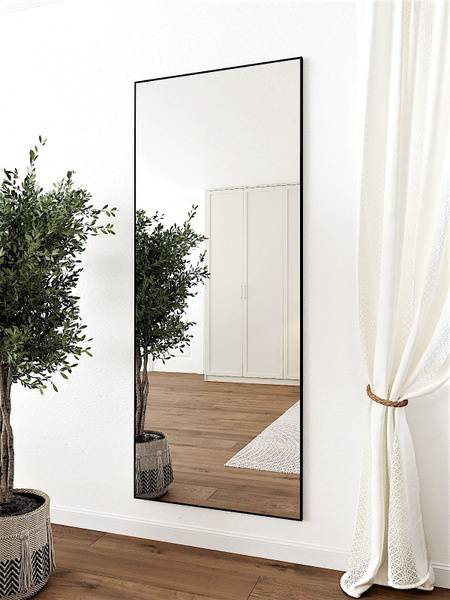 TODA ALMA Interior Wall Mirror 170x80 cm Black Matte Metal Alloy Full-Length Rectangle