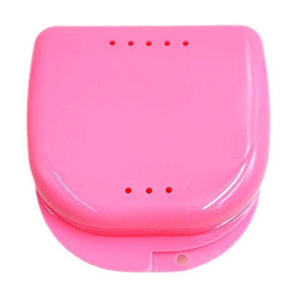 Pink Small Denture and Orthodontic Appliance Storage Case