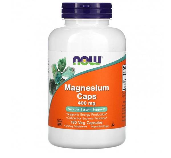 NOW Foods Magnesium Caps, 400 mg, 180 Capsules