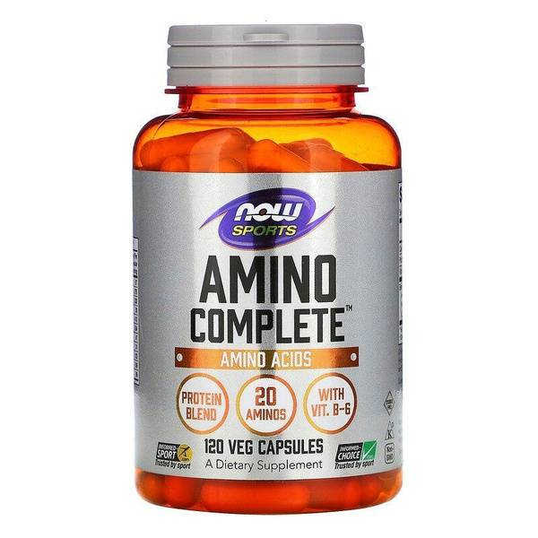 NOW Foods Amino Complete Amino Acid Blend Dietary Supplement, 120 Capsules, 965mg
