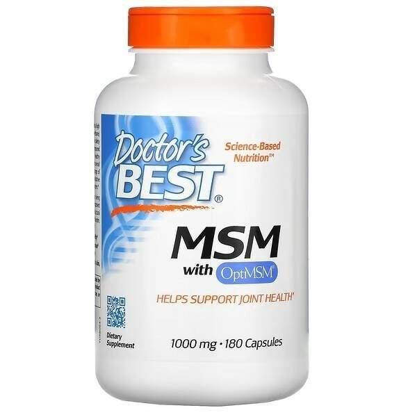 Doctor's Best, MSM, 3000mg per Serving (1000mg per Capsule), 180 Capsules