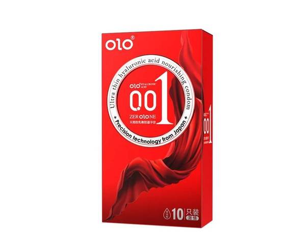 OLO Red Thin Latex Condoms with Warming Lube, 10 Pack 0.01 mm, 10 Count