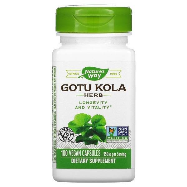 Gootu Kola 475mg Vegan Capsules (100 Count) - Nature's Way