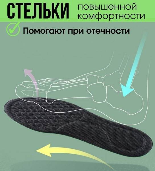 Orthopedic Insoles Anatomical with Perforation EVA Black/Green Size 43-45