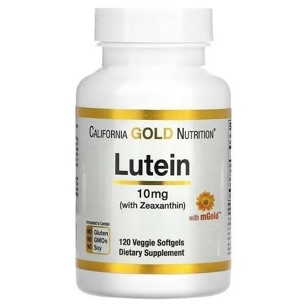 California Gold Nutrition Lutein & Zeaxanthin Eye Health Supplement - 10mg, 120 Veggie Caps