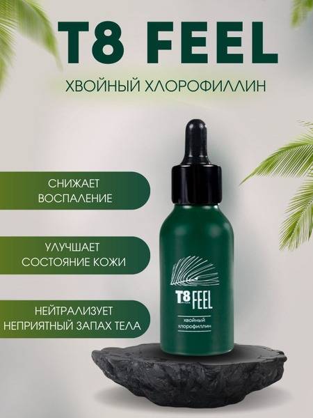 T8 Feel Pine Chlorophyll Concentrate 50 ml Liquid Dietary Supplement - Metal Can, Cardboard Box