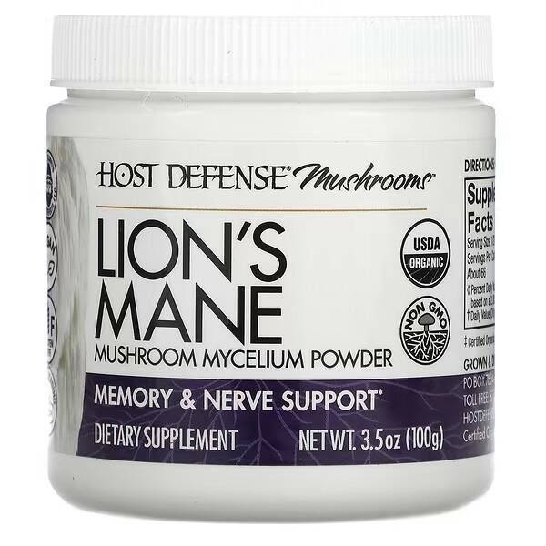 Fungi Perfecti Lion's Mane Mushroom Mycelium Powder, Dietary Supplement for Memory & Nervous System, 100g
