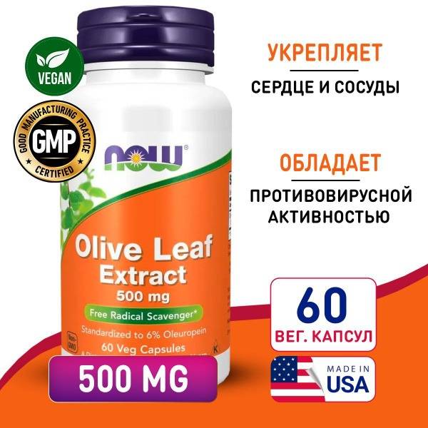 Olive Leaf Extract 500mg - 60 Veggie Caps - Antioxidant & Immune Support