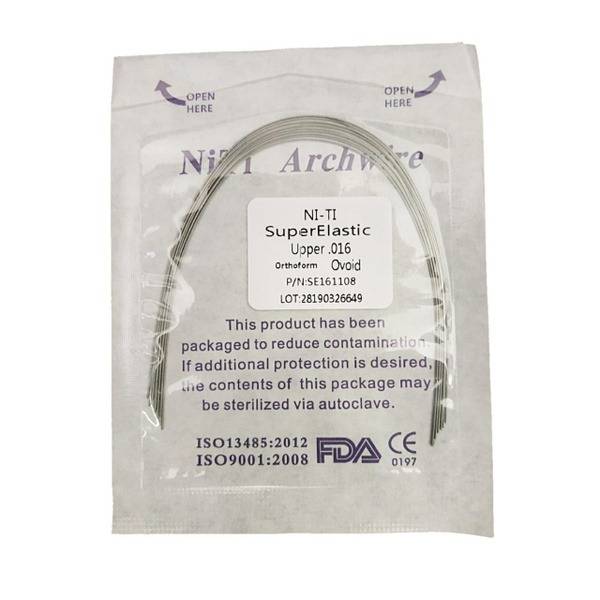 NeoHealth Super Elastic Ovoid Form NiTi 016 (0.016) Titanium Wire System, 10 pcs