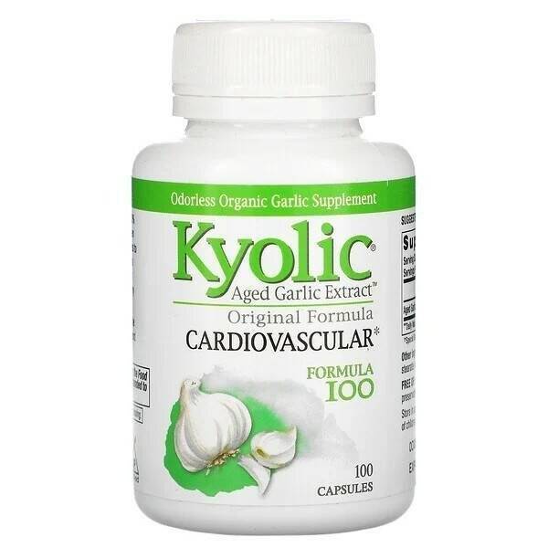 Kyolic Aged Garlic Extract, Cardiovascular Support, 100 Capsules