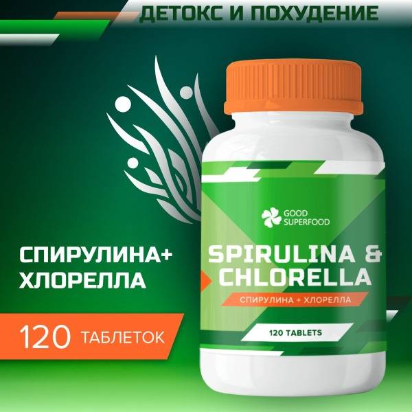 Spirulina & Chlorella Detox Tablets for Weight Loss & Digestion (120 Count)