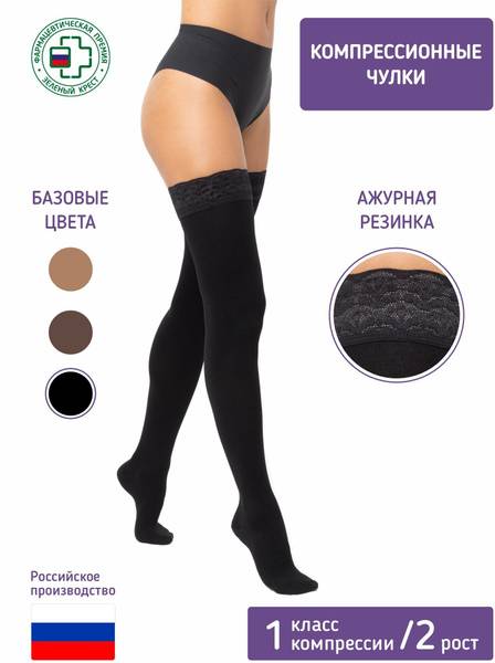 Intex Premium Compression Stockings Black Class 1 1 Pair