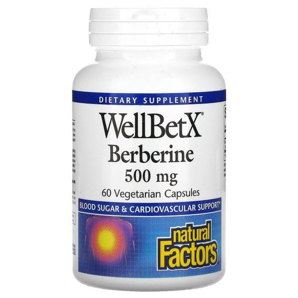 Natural Factors Berberine WellBetX 500mg - 60 Vegetarian Capsules