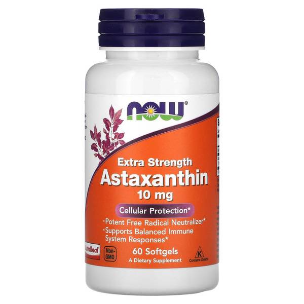 NOW Astaxanthin 10 mg Antioxidant, 60 Capsules