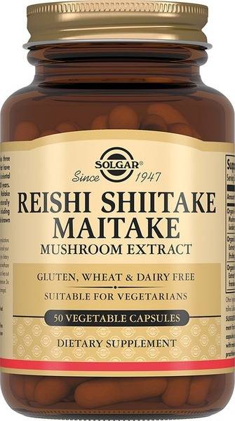 Solgar Reishi, Shiitake & Maitake Mushroom Extract Capsules - Immune Support & Antioxidant Power