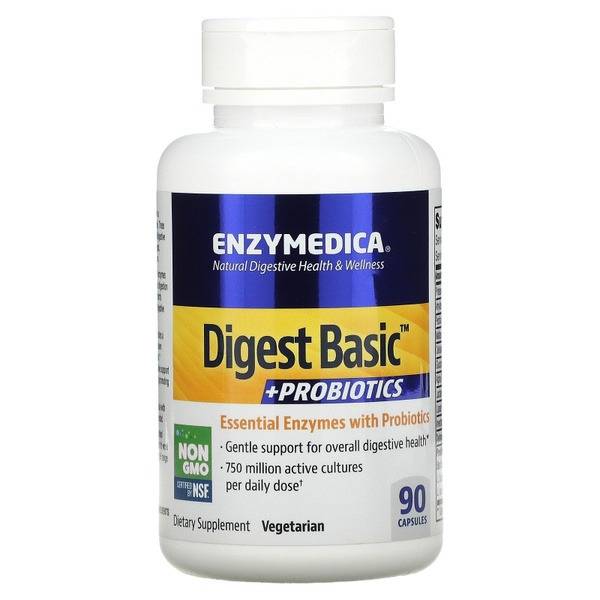 Enzymedica Digest Basic + Probiotics Enzymes, 90 Capsules