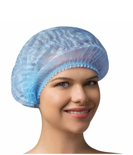 EleGreen Disposable Medical Beret Cap, White, 100 Count