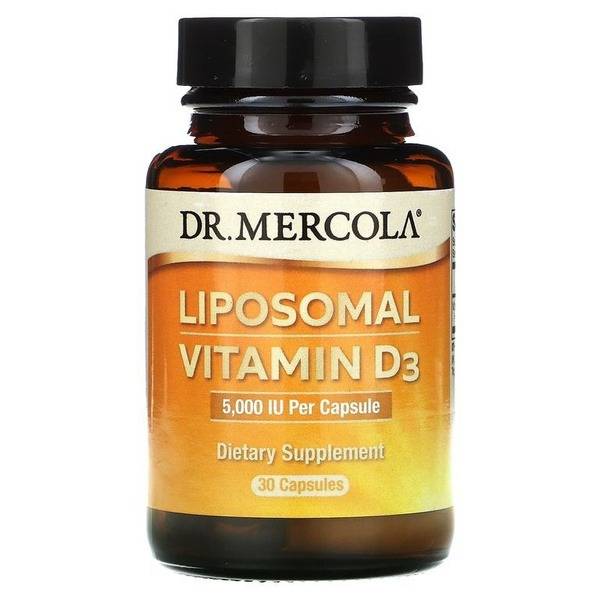 Dr. Mercola Liposomal Vitamin D3 Dietary Supplement, 5000 IU, 30 Capsules