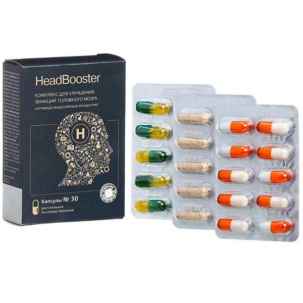 HeadBooster Brain Function Supplement Capsules, 30 Capsules 30 Count