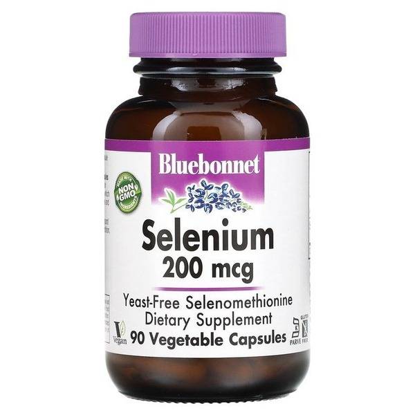 Bluebonnet Nutrition Selenium Methyselenocysteine - 200 mcg, 90 Capsules (Yeast-Free)