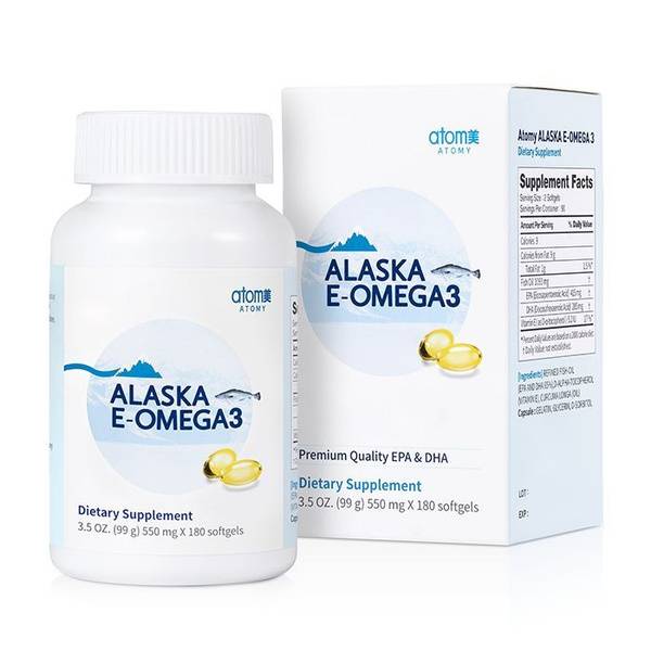 ATOMY Alaska E-Omega 3 Dietary Supplement, 180 Capsules of 550 mg