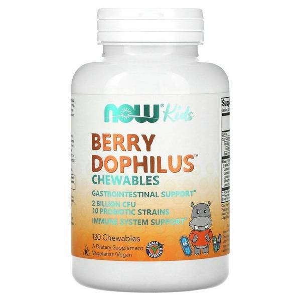 BerryDophilus by NOW Foods, Probiotic Dietary Supplement for Children and Adults, 120 Chewable Tablets