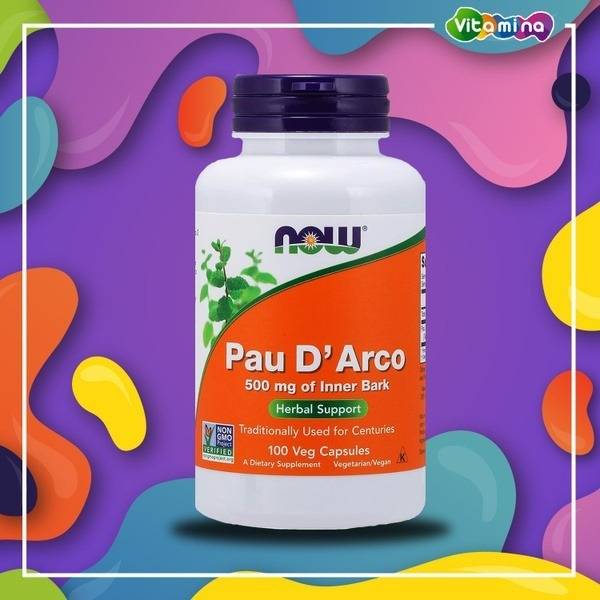 NOW Pau D'Arco 500 mg Capsules 100 Count