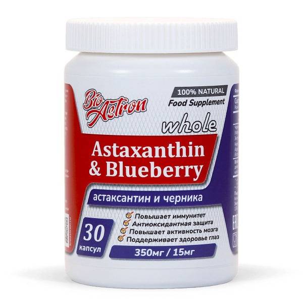BioAstron Astaxanthin & Bilberry 450 mg 30 Capsules