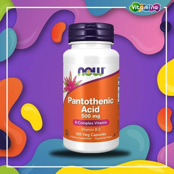 Now Foods Pantothenic Acid 500mg, 100 Capsules