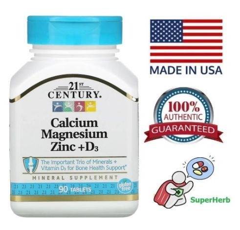 Calcium Magnesium Zinc + Vitamin D3, 90 Tablets