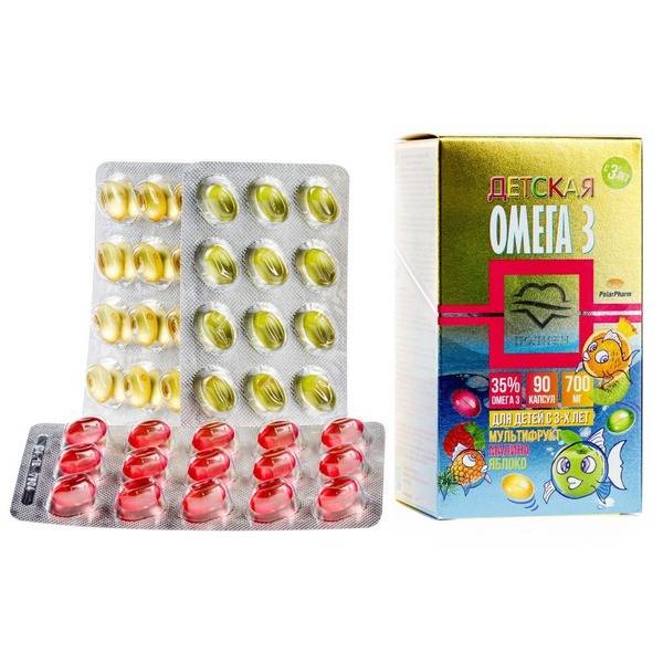 Omega-3 for Kids: Immune Support, Vision, Heart & Blood Vessels (90 Capsules)