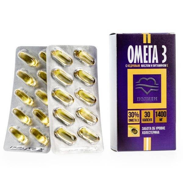 Omega-3 Fish Oil & Cedar Nut Oil with Vitamin E: 30 Capsules for Heart, Joints & Vessels